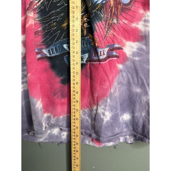 Lynyrd Skynyrd Unisex Large Tie Dye Eagle Distressed USA Flag Oversized - Picture 5 of 6